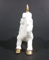 Vintage Gift Craft White Unicorn with Golden Horn Decorative Ceramic Figurine - Treasure Valley Antiques & Collectibles