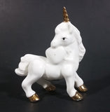 Vintage Gift Craft White Unicorn with Golden Horn Decorative Ceramic Figurine - Treasure Valley Antiques & Collectibles