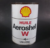 Vintage Shell Aeroshell Aviation Motor Oil W One Litre Bilingual English French Can - Empty - Treasure Valley Antiques & Collectibles