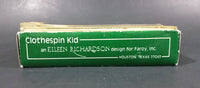 1984 Eileen Richardson Porcelain Clothespin Kid Hand Painted Christmas Tree Ornament with Box - Treasure Valley Antiques & Collectibles