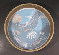 Clarence A. Wells Port Simpson, B.C. Aboriginal Art Eagle and Salmon Deer Hide Rimmed Drum Print - Treasure Valley Antiques & Collectibles