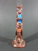 Authentic Alaska Craft Carved Wooden 5" Totem Pole Travel Souvenir Collectible - Treasure Valley Antiques & Collectibles