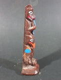 Authentic Alaska Craft Carved Wooden 5" Totem Pole Travel Souvenir Collectible - Treasure Valley Antiques & Collectibles