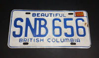 1975 Beautiful British Columbia White with Blue Letters Vehicle License Plate SNB 656 - Treasure Valley Antiques & Collectibles