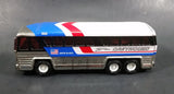 1979 Buddy L 4950 Americruiser Greyhound Bus Pressed Steel Toy Car Vehicle - Missing 2 Tires - Treasure Valley Antiques & Collectibles