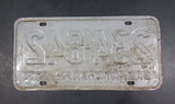 1971 Saskatchewan White with Red Letters Vehicle License Plate 234 842 - Treasure Valley Antiques & Collectibles