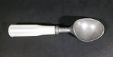 Vintage Taiwan Aluminum Ice Cream Scoop w/ White Plastic Handle (Small crack in handle) - Treasure Valley Antiques & Collectibles