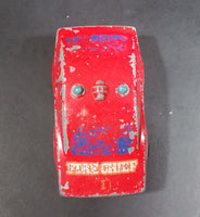 Rare 1979 Mattel First Wheels Fire Chief #1 Toy Car Emergency Vehicle - Hong Kong - Preschool