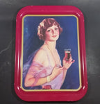 1974 Coca-Cola Coke Soda Pop 1927 Calendar Girl Pink Magenta Metal Beverage Serving Tray - Treasure Valley Antiques & Collectibles