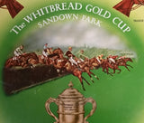 Vintage 1960s The Whitbread Gold Cup Sandown Park Round Beverage Serving Tray - Treasure Valley Antiques & Collectibles