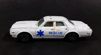 1980s Yatming Dodge Monaco White Rescue Die Cast Toy Car Emergency Vehicle - Treasure Valley Antiques & Collectibles