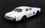 1980s Yatming Dodge Monaco White Rescue Die Cast Toy Car Emergency Vehicle - Treasure Valley Antiques & Collectibles