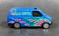 Vintage Made in China Road Devil Blue w/ Pink & Green Flames Van No. 8074 Die Cast Toy Car Vehicle - Treasure Valley Antiques & Collectibles