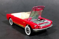 1991 Hot Wheels 1965 Ford Mustang Convertible Dark Red WW Die Cast Toy Car Vehicle - Opening Hood - Treasure Valley Antiques & Collectibles