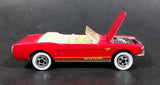 1991 Hot Wheels 1965 Ford Mustang Convertible Dark Red WW Die Cast Toy Car Vehicle - Opening Hood