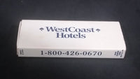 West Coast Hotels Wooden Matches Box Pack Travel Souvenir Promotional Collectible - Half full - Treasure Valley Antiques & Collectibles