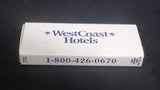West Coast Hotels Wooden Matches Box Pack Travel Souvenir Promotional Collectible - Half full - Treasure Valley Antiques & Collectibles