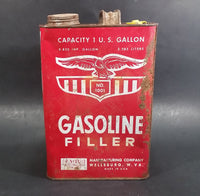 Vintage Eagle No. 1001 Gasoline Filler 1 U.S. Gallon Empty Can (No Spout) - Wellsburg, W. VA - Treasure Valley Antiques & Collectibles