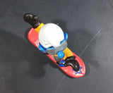 1997 Schleich Germany Peyo Puffo Smurf Snowboarder 2 3/8" PVC Figurine - Made in Portugal