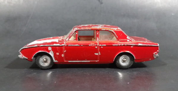 Vintage 1960s Dinky Toys Meccano Ford Consul Corsair Red No. 130 Die Cast Toy Car Vehicle - Treasure Valley Antiques & Collectibles