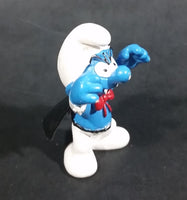 2005 Schleich Germany Peyo Smurf Dracula Halloween Costume 2 1/4" PVC Figurine - Treasure Valley Antiques & Collectibles