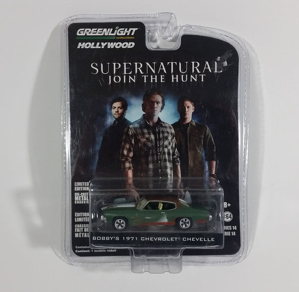 Greenlight Hollywood Collectibles Supernatural Bobby's 1971 Chevrolet Chevelle Green Die Cast Toy Car - New in Package - Treasure Valley Antiques & Collectibles