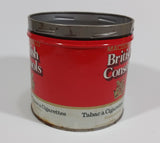 Vintage Macdonald British Consols Extra Fine Cut Cigarette Tobacco Red and White Tin No Lid - Treasure Valley Antiques & Collectibles