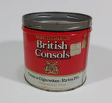Vintage Macdonald British Consols Extra Fine Cut Cigarette Tobacco Red and White Tin No Lid - Treasure Valley Antiques & Collectibles