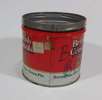 Vintage Macdonald British Consols Extra Fine Cut Cigarette Tobacco Red and White Tin No Lid - Treasure Valley Antiques & Collectibles