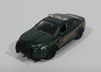 2014 Matchbox Heroic Rescue Ford Police Interceptor Dark Green Die Cast Car Toy Police Emergency Vehicle - Treasure Valley Antiques & Collectibles