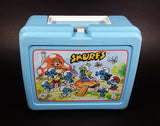 Vintage Collectible 1980s Thermos Brand Smurfs Blue Lunchbox with Yellow 8 oz Thermos - Treasure Valley Antiques & Collectibles