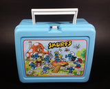 Vintage Collectible 1980s Thermos Brand Smurfs Blue Lunchbox with Yellow 8 oz Thermos - Treasure Valley Antiques & Collectibles