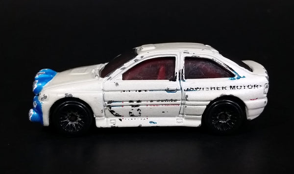 1998 Hot Wheels First Editions Ford Escort Rally #8 Metalflake White & Blue Die Cast Toy Car Vehicle - Treasure Valley Antiques & Collectibles