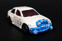 1998 Hot Wheels First Editions Ford Escort Rally #8 Metalflake White & Blue Die Cast Toy Car Vehicle - Treasure Valley Antiques & Collectibles