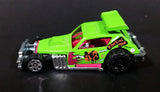 2012 Hot Wheels Demolition Derby Greased Gremlin Lime Green Die Cast Toy Car Vehicle - Treasure Valley Antiques & Collectibles