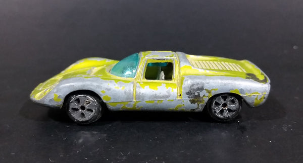 Vintage 1970s TinToys W.T. 240 Porsche Yellow Green Die Cast Toy Sports Car Vehicle - Hong Kong - Treasure Valley Antiques & Collectibles