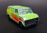 Vintage Yatming Ford Econoline E-150 Van Green w/ Red and Yellow Graphics Die Cast Toy Car Vehicle - Treasure Valley Antiques & Collectibles