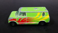 Vintage Yatming Ford Econoline E-150 Van Green w/ Red and Yellow Graphics Die Cast Toy Car Vehicle - Treasure Valley Antiques & Collectibles