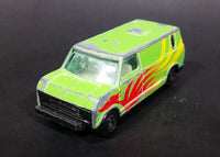 Vintage Yatming Ford Econoline E-150 Van Green w/ Red and Yellow Graphics Die Cast Toy Car Vehicle - Treasure Valley Antiques & Collectibles