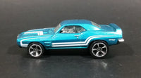 2010 Hot Wheels Muscle Mania 1969 Pontiac Firebird T/A Metalflake Aqua Blue Die Cast Toy Car Vehicle - Treasure Valley Antiques & Collectibles