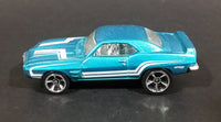 2010 Hot Wheels Muscle Mania 1969 Pontiac Firebird T/A Metalflake Aqua Blue Die Cast Toy Car Vehicle - Treasure Valley Antiques & Collectibles