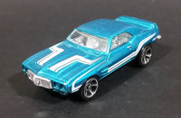 2010 Hot Wheels Muscle Mania 1969 Pontiac Firebird T/A Metalflake Aqua Blue Die Cast Toy Car Vehicle - Treasure Valley Antiques & Collectibles