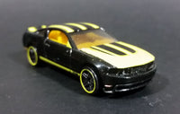 2010 Hot Wheels Garage Ford Mustang GT Black w/ Yellow Stripes Die Cast Toy Car Vehicle - Treasure Valley Antiques & Collectibles