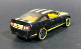 2010 Hot Wheels Garage Ford Mustang GT Black w/ Yellow Stripes Die Cast Toy Car Vehicle