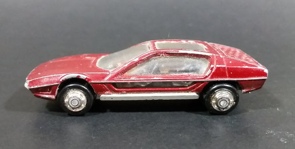 Rare Vintage PlayArt Lamborghini Marzal w/ Hub caps (1 missing) Maroon Red Die Cast Toy Car Vehicle - Treasure Valley Antiques & Collectibles