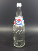 Vintage 1979 Pepsi Cola Soda Pop Beverage 750 mL English French Clear Glass Twist Bottle w/ Cap - Treasure Valley Antiques & Collectibles