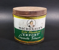 1940s Macdonald's Gold Standard Export Cigarette Tobacco Tin - Treasure Valley Antiques & Collectibles