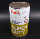 Vintage Gulf Super Duty Series 3 Heavy Duty Motor Oil 1.13L Can Full Never Opened Cardboard with Metal Ends - Treasure Valley Antiques & Collectibles
