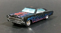 2016 Hot Wheels 1966 Ford Fairlane GT Black w/ Blue Red Flames Die Cast Toy Muscle Car - Treasure Valley Antiques & Collectibles