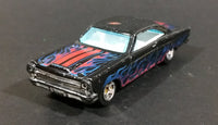 2016 Hot Wheels 1966 Ford Fairlane GT Black w/ Blue Red Flames Die Cast Toy Muscle Car - Treasure Valley Antiques & Collectibles